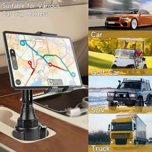 حامل أكواب للهاتف من لوبنورد للهاتف اللوحي والهاتف الذكي، حامل الهاتف في السيارة يثبّت ويجلس مع حامل أرجوحة قابل للتعديل متوافق مع آيفون 12 11 برو ماكس / سامسونج / الكمبيوتر اللوحي/آيباد in Kuwait