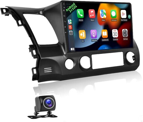 Podofo Car Stereo for Honda Civic 2006-2011 Wireless Apple Carplay Android Auto 2G+32G Android Touchscreen Radio with GPS Bluetooth RDS HiFi + HD Backup Camera in Kuwait