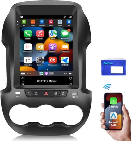 راديو سيارة لاسلكي Apple CarPlay & Android Auto Android 11 ستيريو 2+32 جيجابايت 10.1 بوصة بشاشة تعمل باللمس متوافق مع Ford Ranger 2011-2015 يدعم نظام تحديد المواقع والملاحة WiFi HiFi Bluetooth FM RDS Radio Head Unit in Kuwait