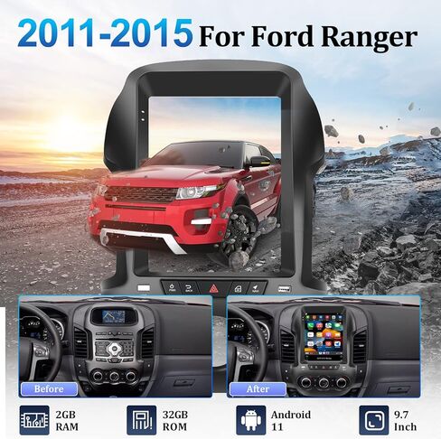 راديو سيارة لاسلكي Apple CarPlay & Android Auto Android 11 ستيريو 2+32 جيجابايت 10.1 بوصة بشاشة تعمل باللمس متوافق مع Ford Ranger 2011-2015 يدعم نظام تحديد المواقع والملاحة WiFi HiFi Bluetooth FM RDS Radio Head Unit in Kuwait