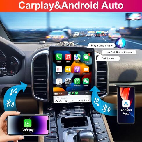 كوالكوم أندرويد 11 ستيريو سيارة لبورشه كايين 2011-2018 10.4 بوصة شاشة نمط تيلسا راديو استبدال رئيس وحدة Carplay أندرويد السيارات الملاحة الوسائط المتعددة اللعب PCM3.1 in Kuwait