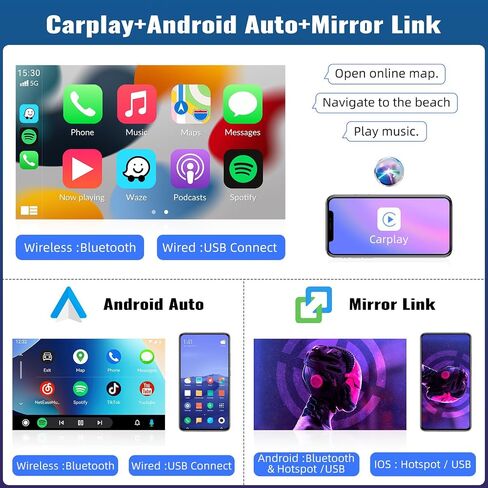 2+32G Android 11 Car Radio for Kia Sportage 2010-2016 with Carplay Android Auto, 9" HD Touchscreen Bluetooth with Navi RDS/FM BT WiFi+Rearview Camera in Saudi Arabia