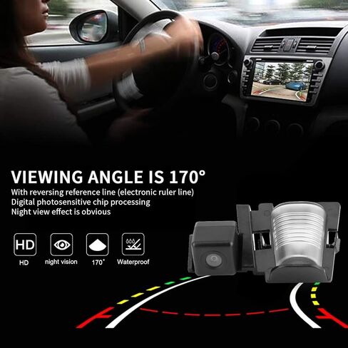 كاميرا رؤية خلفية مقاومة للماء، كاميرا عكسية للسيارة 12 فولت، مساعدة في ركن السيارة، CCD HD مناسبة لسيارة جيب رانجلر 2007 فما فوق in Kuwait