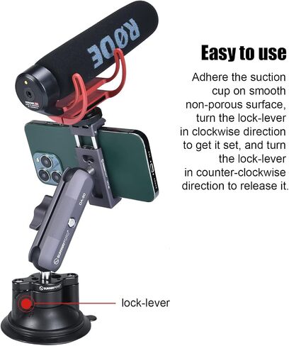SUNWAYFOTO Universal Cellphone Auto Bracket  Cell Phone Holder Suction Cup Mount for Windshield Car Window SPH-01 in Saudi Arabia