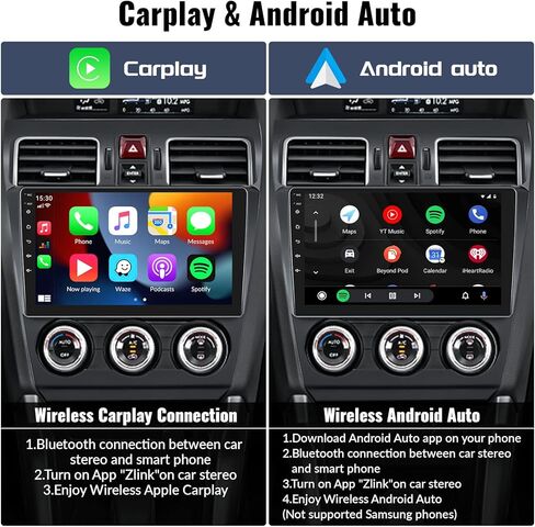 SIXWIN Android 11 Car Stereo for Subaru Forester 2016 2017 2018 with Wireless Apple CarPlay Android Auto 9 Inch Touch Screen Bluetooth GPS Navigation FM WiFi HiFi SWC Backup Camera MIC in Saudi Arabia