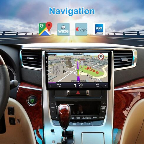 8-Core 4GB+64GB Double Din Android Car Stereo Radio Apple Carplay & Android Auto، 10 بوصة IPS شاشة تعمل باللمس راديو السيارة مع بلوتوث، وحدة ملاحة GPS في لوحة القيادة، شاشة مقسمة، USB مزدوج، كاميرا احتياطية in Kuwait