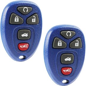 Key Fob Keyless Entry Remote fits Chevy Impala Monte Carlo/Cadillac DTS/Buick Lucerne 2006 2007 2008 2009 2010 2011 2012 2013 (Blue), Set of 2