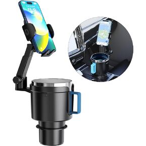 حامل أكواب مطور 2 في 1 من SEVEN SPARTA لحامل أكواب السيارة وقاعدة قابلة للتعديل مع حامل كوب قابل للدوران 360 درجة للسيارة متوافق مع iPhone Samsung Galaxy جميع الهواتف الذكية in Kuwait