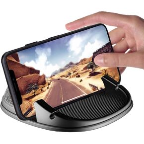 NGHEY قطعة واحدة من حامل هاتف السيارة، حامل هاتف على لوحة قيادة السيارة قابل للدوران 360 درجة، حامل هاتف من السيليكون المضاد للانزلاق، متوافق مع هواتف iPhone وSamsung والهواتف الذكية Android وأجهزة GPS (أسود) in Kuwait