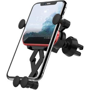 Phone Holder Mount for Car, Adjustable Durable Gravity Phone Holder for Air Vent with Clip, Compatible with 4-7" Mobile Phones, Devices, Fit for Most Cars, Car Accessories (Red) in Kuwait