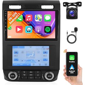Android 11 Car Stereo Radio for Ford F150 2015-2020 with Wireless CarPlay Android Auto Dual Screen 2+32GB 9" Touch Screen Car Radio with Backup Camera GPS Navigation HiFi Bluetooth FM Audio Receiver in Saudi Arabia