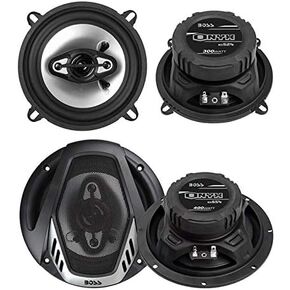 BOSS NX524 5.25 بوصة 300 وات 2 حزمة وNX654 6.5 بوصة 400 وات 2 حزمة 4 سماعات صوت محورية للسيارة مع عمق تركيب 2.25 بوصة (4 عبوات) in Kuwait