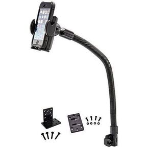 حامل الهاتف في السيارة، حامل رقمي للسيارة {عالمي} حامل للهاتف المحمول آيفون XS MAX X XR 8/8Plus 7/7 Plus، جالاكسي S10 S10E S9 S8 Plus Note 10 9 8 (جميع 4-6.5 بوصة) شاشات مع خاصية الإهتزاز عنق الإوزة in Kuwait