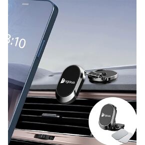 حامل هاتف مغناطيسي للسيارة [6 مغناطيسات قوية] حامل هاتف مغناطيسي قابل للطي من خليط معدني للسيارة، دوران 360 درجة، حامل هاتف على لوحة القيادة متوافق مع جميع هواتف iPhone in Kuwait