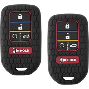 AME 2PCS Deluxe Key Fob Cover for Honda Accord CR-V Civic Pilot (RED Black Combo) in Kuwait
