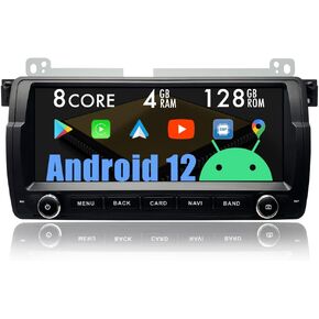Android 12 Car Stereo CarPlay الوسائط المتعددة لسيارات BMW E46 1998-2006، Rover 75، MG ZT، راديو وحدة الملاحة الرئيسية بنظام Android 8.8 بوصة، شاشة تعمل باللمس، DSP Octa Core 4G+128G، مخرج بصري/BT/WiFi/4G/FastBoot/SWC/ المقابض in Kuwait