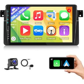 CAMECHO 9 inch Android 11 Car Stereo Radio for 1999-2005 BMW 3 Series E46 with Apple CarPlay & Android Auto 2+32GB Touchscreen Car Radio with GPS Navigation Bluetooth Backup Camera Support Mirror Link in Saudi Arabia