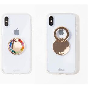 Sonix Embellished Crystal Rhinestone Phone Ring and Stand (Gold, Rainbow)