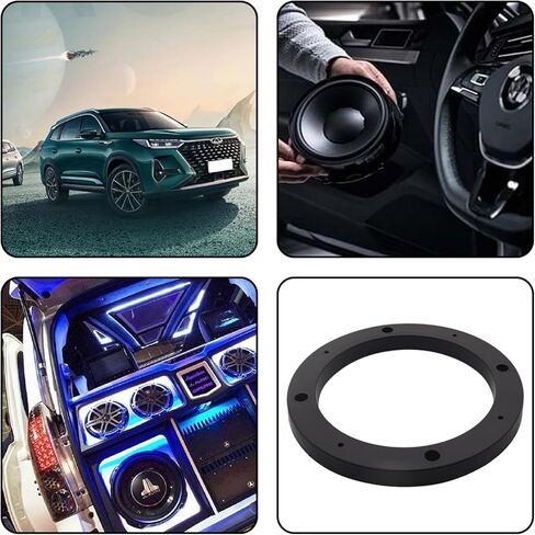 4" Dia Universal Black Plastic Speaker Spacer Adaptor Ring Mounting Bracket Fit ABS Car Stereo Speaker Spacers (2 Pcs) in Kuwait