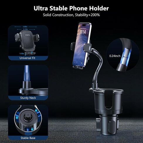 DRIIFY Cup Phone Holder for Car with COOLING FEATURE, Cup Holder Phone Holder, Cup Holder Phone Mount, Phone Cup Holder for Car, cup Phone Holder, Cell Phone Cup Holder, Cupholder Phone Holder for Car in Saudi Arabia