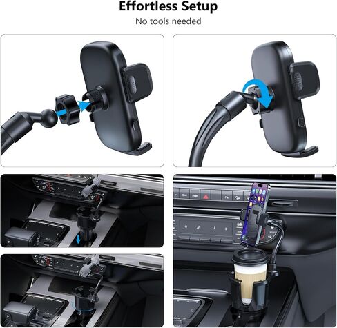 DRIIFY Cup Phone Holder for Car with COOLING FEATURE, Cup Holder Phone Holder, Cup Holder Phone Mount, Phone Cup Holder for Car, cup Phone Holder, Cell Phone Cup Holder, Cupholder Phone Holder for Car in Saudi Arabia