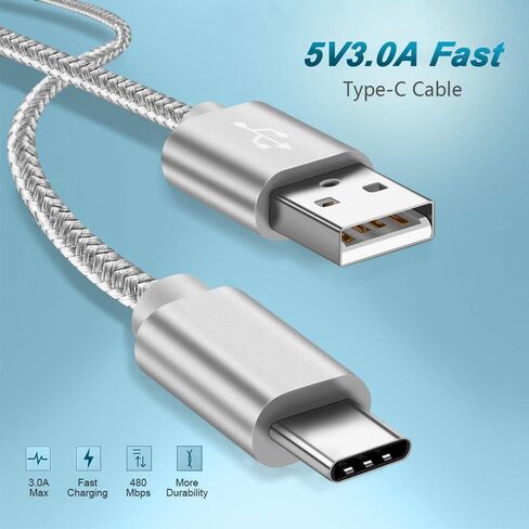 سلك شاحن لاجهزة ال جي V40 V35 Q7 G8 G7 Thinq k51 Q70 V60 G6 ستايلو 6 ستايلو 5 V30 V20، كيبل شحن سريع USB C، سلك شحن 3 قدم 6 قدم، 4 قطع in Kuwait