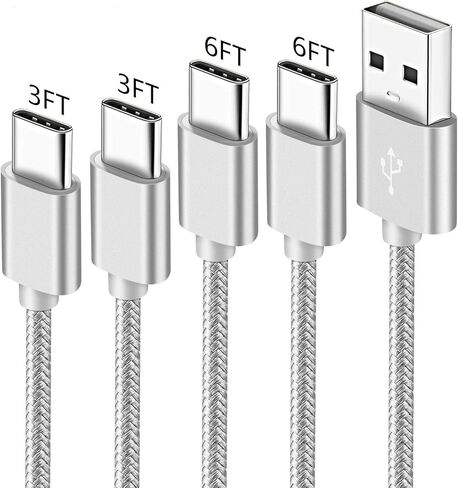 سلك شاحن لاجهزة ال جي V40 V35 Q7 G8 G7 Thinq k51 Q70 V60 G6 ستايلو 6 ستايلو 5 V30 V20، كيبل شحن سريع USB C، سلك شحن 3 قدم 6 قدم، 4 قطع in Kuwait
