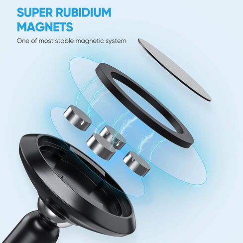 حامل هاتف سيارة ORIbox ، حامل هاتف مغناطيسي للسيارة ، حامل هاتف سيارة يدور 360 درجة، متوافق مع آيفون 12/11 Pro Max XS Max XR X 8 7 6S Plus SE 2020 12 Mini، سامسونج جالاكسي in Kuwait