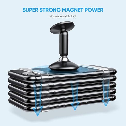 حامل هاتف سيارة ORIbox ، حامل هاتف مغناطيسي للسيارة ، حامل هاتف سيارة يدور 360 درجة، متوافق مع آيفون 12/11 Pro Max XS Max XR X 8 7 6S Plus SE 2020 12 Mini، سامسونج جالاكسي in Kuwait