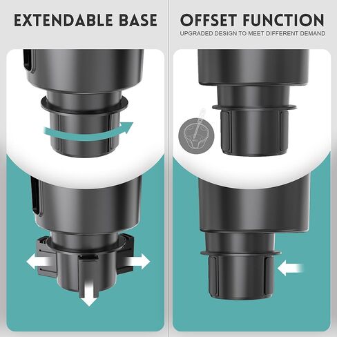 حامل أكواب مطور 2 في 1 من SEVEN SPARTA لحامل أكواب السيارة وقاعدة قابلة للتعديل مع حامل كوب قابل للدوران 360 درجة للسيارة متوافق مع iPhone Samsung Galaxy جميع الهواتف الذكية in Kuwait
