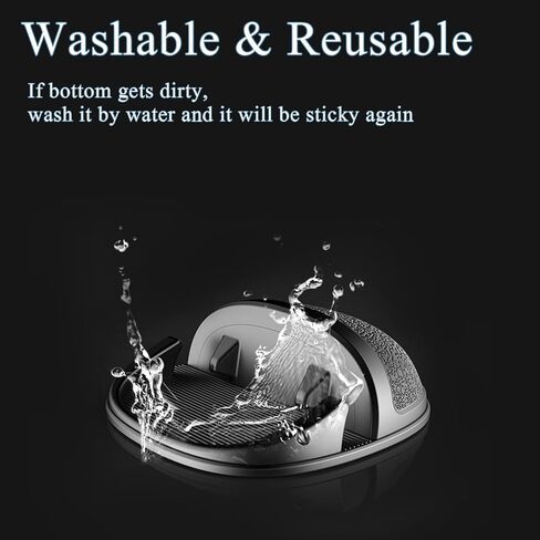 NGHEY قطعة واحدة من حامل هاتف السيارة، حامل هاتف على لوحة قيادة السيارة قابل للدوران 360 درجة، حامل هاتف من السيليكون المضاد للانزلاق، متوافق مع هواتف iPhone وSamsung والهواتف الذكية Android وأجهزة GPS (أسود) in Kuwait