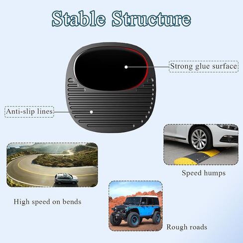 NGHEY قطعة واحدة من حامل هاتف السيارة، حامل هاتف على لوحة قيادة السيارة قابل للدوران 360 درجة، حامل هاتف من السيليكون المضاد للانزلاق، متوافق مع هواتف iPhone وSamsung والهواتف الذكية Android وأجهزة GPS (أسود) in Kuwait