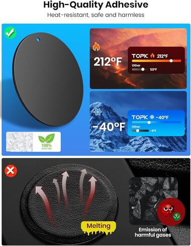 لوحة معدنية TOPK للهاتف، 4 قطع بديلة عالمية للهاتف في السيارة لجميع حاملات هواتف السيارة المغناطيسية in Kuwait