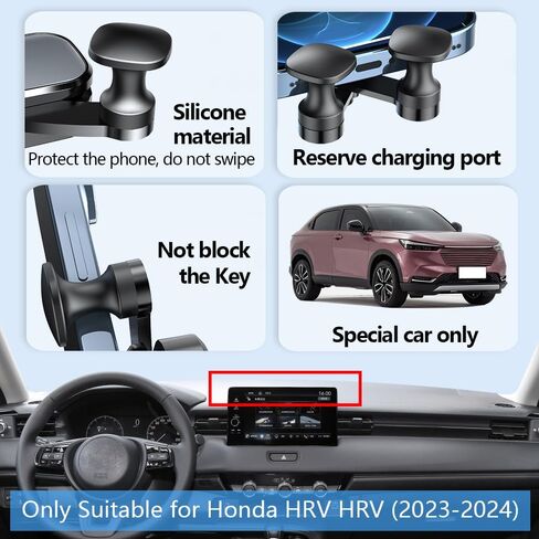 LUNQIN حامل هاتف السيارة جبل لهوندا HRV HR-V 2023 2024 LX Sport EX-L اكسسوارات السيارات شاشة الملاحة قوس الديكور الداخلي الهاتف الخليوي المحمول جبل in Kuwait