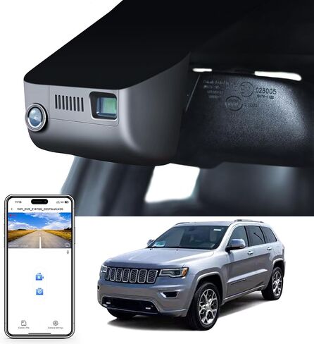 Mangoal 4K Dash Cam Custom Fit Jeep Grand Cherokee 2016 2017 2018 2019 2020 2021، WK 2022 (الطراز B)، ملحقات Altitude Laredo Limited Trailhawk Overland SRT، مظهر OEM، WiFi وتطبيق، بطاقة 128 جيجابايت in Kuwait