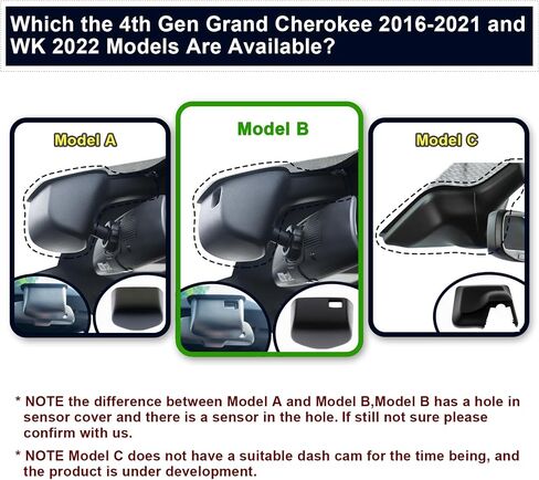 Mangoal 4K Dash Cam Custom Fit Jeep Grand Cherokee 2016 2017 2018 2019 2020 2021، WK 2022 (الطراز B)، ملحقات Altitude Laredo Limited Trailhawk Overland SRT، مظهر OEM، WiFi وتطبيق، بطاقة 128 جيجابايت in Kuwait
