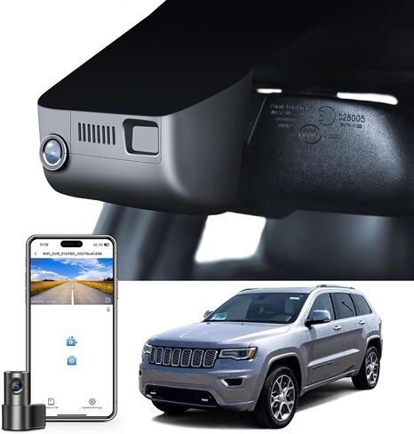 Mangoal 4K Dash Cam Custom Fit Jeep Grand Cherokee 2016 2017 2018 2019 2020 2021، WK 2022 (الطراز B)، ملحقات Altitude Laredo Limited Trailhawk Overland SRT، مظهر OEM، WiFi وتطبيق، بطاقة 128 جيجابايت in Kuwait
