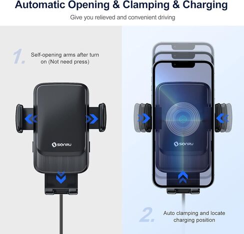 حامل شاحن سيارة لاسلكي من Sonru ، حامل هاتف مزود بفتحة تهوية تلقائية in Kuwait