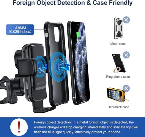 حامل شاحن سيارة لاسلكي من Sonru ، حامل هاتف مزود بفتحة تهوية تلقائية in Kuwait