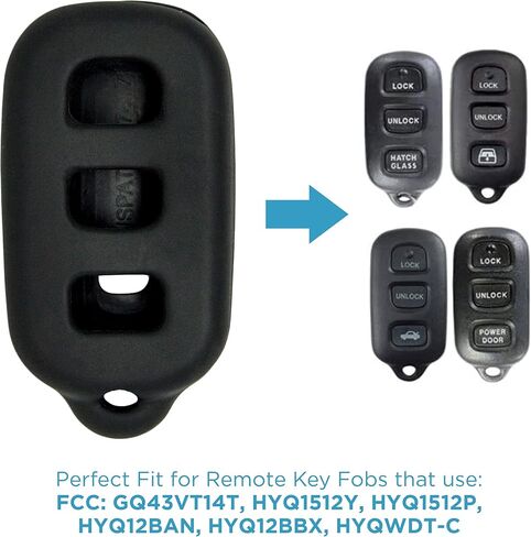 بديل Keyless2Go لحافظات الحماية الجديدة من السيليكون لحافظات المفاتيح عن بعد مع FCC GQ43VT14T HYQ12BBX HYQ12BAN - أسود (عبوتان) in Saudi Arabia