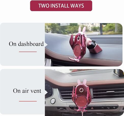 Wireless Car Charger Mount, Auto-Clamping Cute Pink in Kuwait