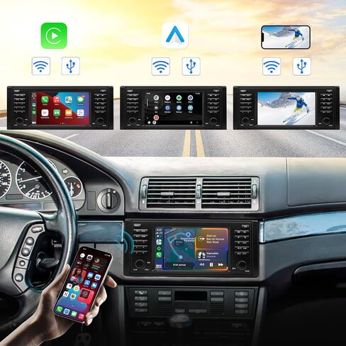 ستيريو سيارة Eonon Android 10، CarPlay & Android Auto Car Stereo، راديو سيارة 7 بوصة متوافق مع BMW 5 Series 1995-2002 (E39)، DSP مدمج، بلوتوث 5.0-Q49SE in Saudi Arabia