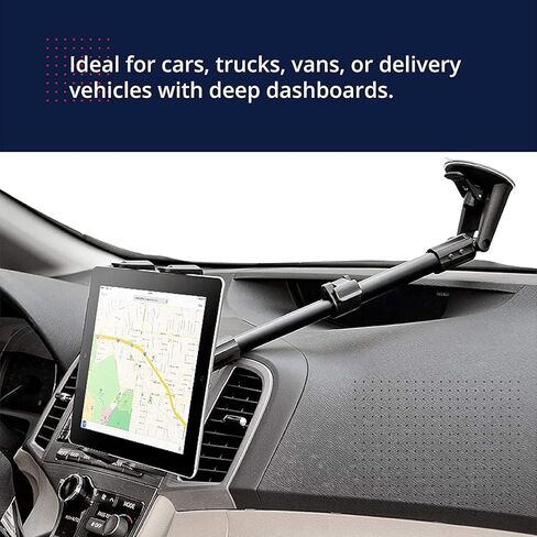 حامل رقمي للسيارة، حامل هاتف فاخر على الزجاج الأمامي لهاتف Samsung Galaxy S9 S8 S7 Plus، Note 8 9، Tab A E 5 4 S3 S4 (كل 5-8") أجهزة لوحية/هواتف مع حامل دوار مضاد للاهتزاز ووصلة ذراع قابلة للتعديل in Kuwait