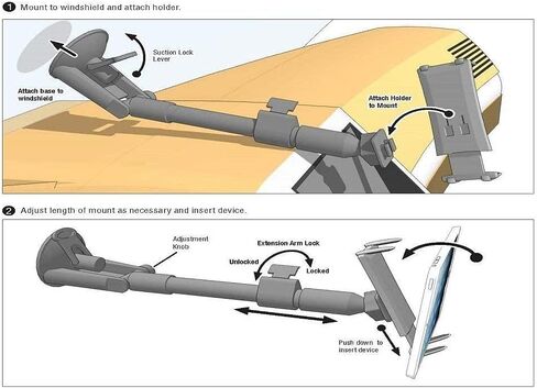 حامل رقمي للسيارة، حامل هاتف فاخر على الزجاج الأمامي لهاتف Samsung Galaxy S9 S8 S7 Plus، Note 8 9، Tab A E 5 4 S3 S4 (كل 5-8") أجهزة لوحية/هواتف مع حامل دوار مضاد للاهتزاز ووصلة ذراع قابلة للتعديل in Kuwait