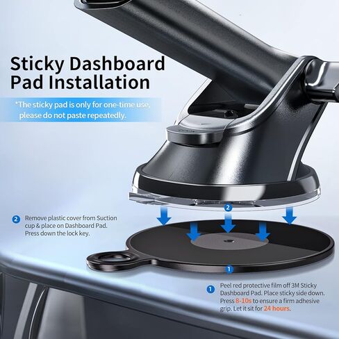 1زيرو حامل هاتف للسيارة [شديد التحمل بشفط] حامل هاتف للسيارة يثبت على لوحة العدادات والزجاج الامامي وفتحة التهوية [حافظة سميكة ومناسب للجوال الكبير] حامل هاتف خلوي 3 في 1 لهاتف ايفون وسامسونج وجميع in Kuwait