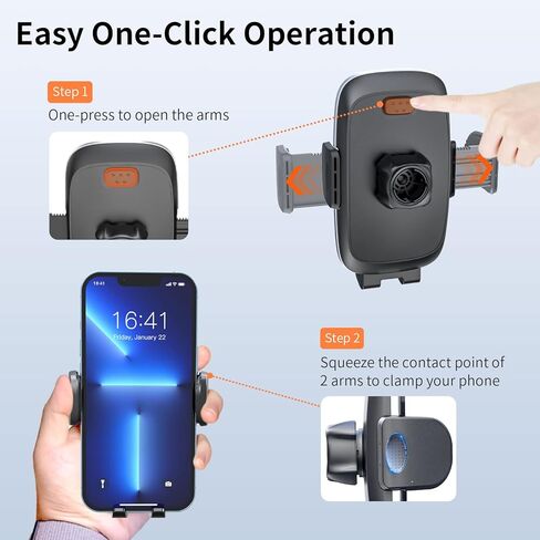 1زيرو حامل هاتف للسيارة [شديد التحمل بشفط] حامل هاتف للسيارة يثبت على لوحة العدادات والزجاج الامامي وفتحة التهوية [حافظة سميكة ومناسب للجوال الكبير] حامل هاتف خلوي 3 في 1 لهاتف ايفون وسامسونج وجميع in Kuwait