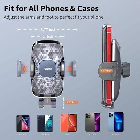 1زيرو حامل هاتف للسيارة [شديد التحمل بشفط] حامل هاتف للسيارة يثبت على لوحة العدادات والزجاج الامامي وفتحة التهوية [حافظة سميكة ومناسب للجوال الكبير] حامل هاتف خلوي 3 في 1 لهاتف ايفون وسامسونج وجميع in Kuwait