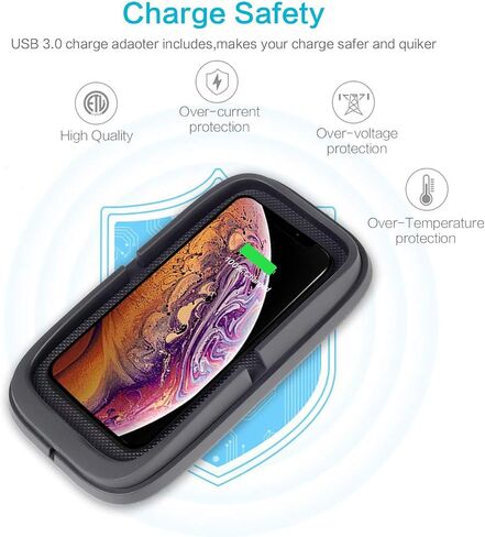 شاحن سيارة لاسلكي، JE Make IT Simple 10 واط قاعدة شحن للهاتف الخلوي حامل لوحة شحن لاسلكي غير قابل للانزلاق لهاتف iPhone 15/14/13/12 Pro Max، Samsung S23/22/S21/S10 (كابل 55 بوصة)، أسود in Kuwait