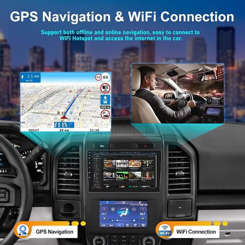 Android 11 Car Stereo Radio for Ford F150 2015-2020 with Wireless CarPlay Android Auto Dual Screen 2+32GB 9" Touch Screen Car Radio with Backup Camera GPS Navigation HiFi Bluetooth FM Audio Receiver in Saudi Arabia