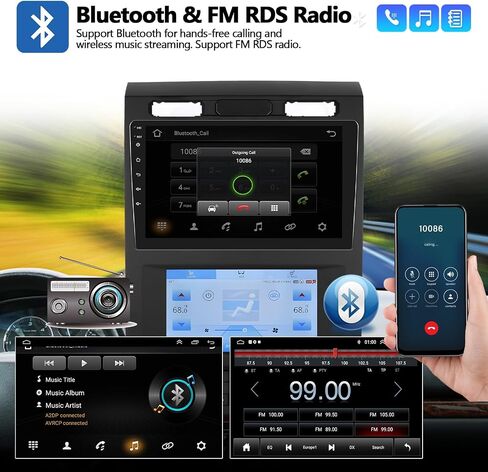 Android 11 Car Stereo Radio for Ford F150 2015-2020 with Wireless CarPlay Android Auto Dual Screen 2+32GB 9" Touch Screen Car Radio with Backup Camera GPS Navigation HiFi Bluetooth FM Audio Receiver in Saudi Arabia